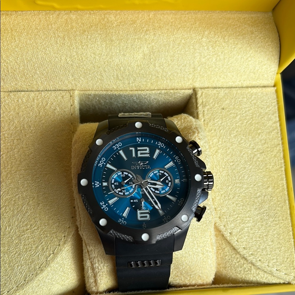 Invicta Black and Blue Chronograph Watch
